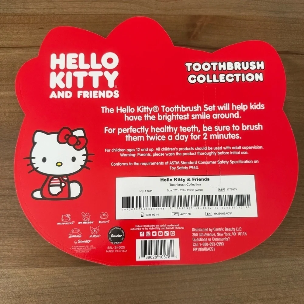 Hello Kitty and Friends toothbrush collection with bonus travel cover ages 12+